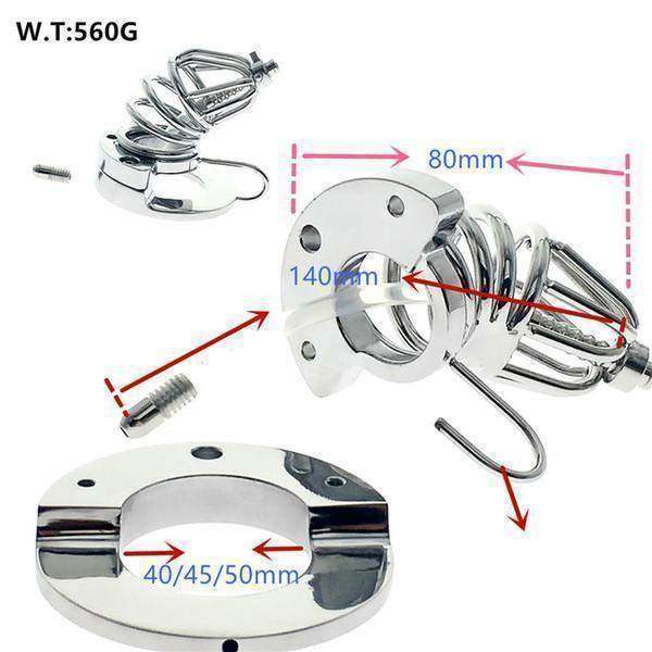 2-in-1 chastity cock cage for CBT and control