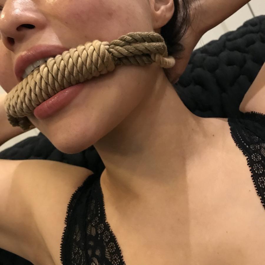 Shibari rope gag - BDSM bite gag with rope