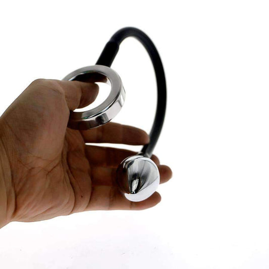 BDSM cock ring and plug set with 4 bulbs