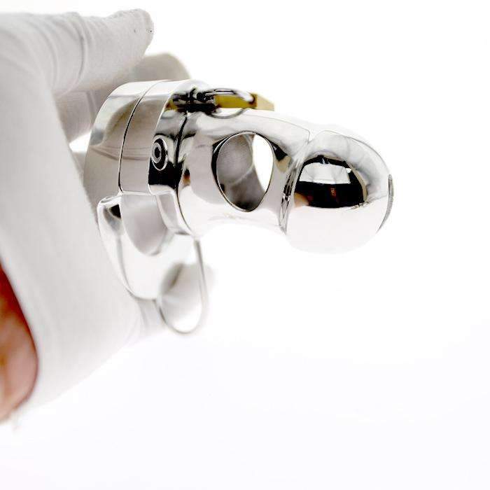 Ball stretcher with secure cock cage