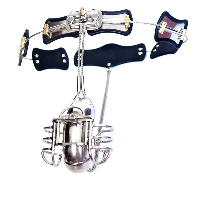BDSM chastity device with link waist