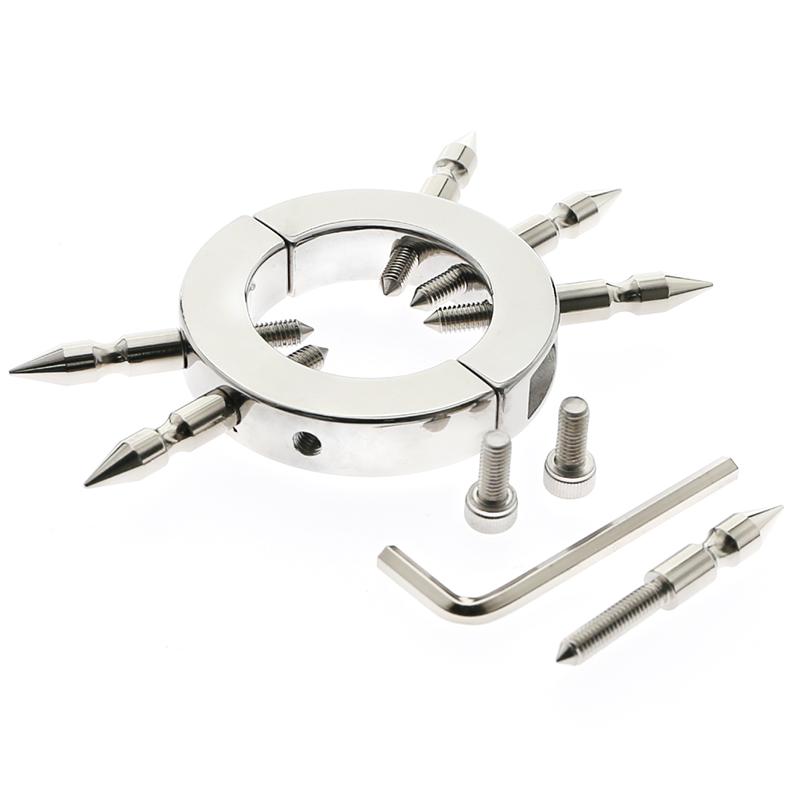 Spiked testicle ring for submissives