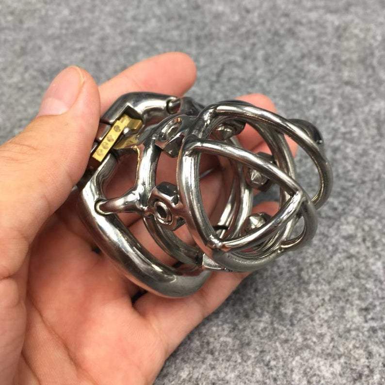 Male chastity device with torture elements