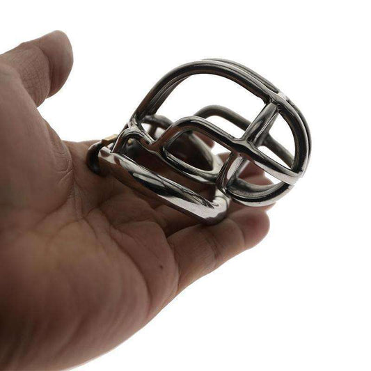 Curved base ring chastity cage for long-term wear