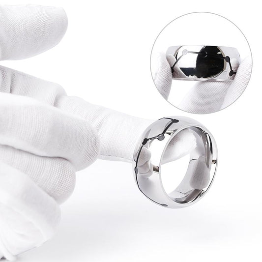 Metal glans ring for erection support