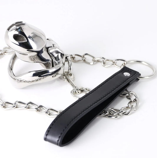 Lockable HTV4 Steel Chastity Device with Secure Chain