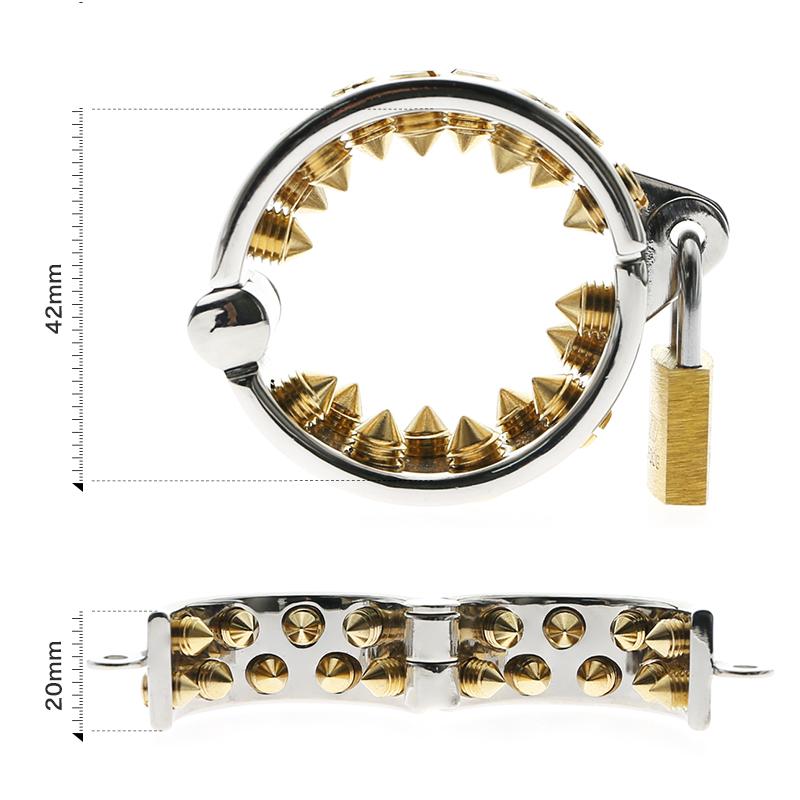 Lockable spiked cock cage with Kalis teeth inside