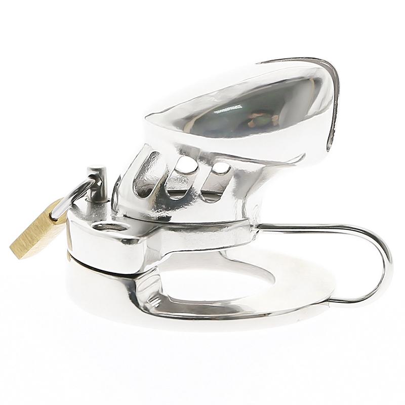 Metal chastity cage and ball weight in one device