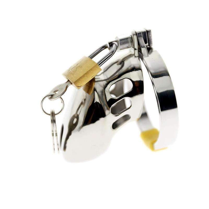 Steel cock cage with secure locking system