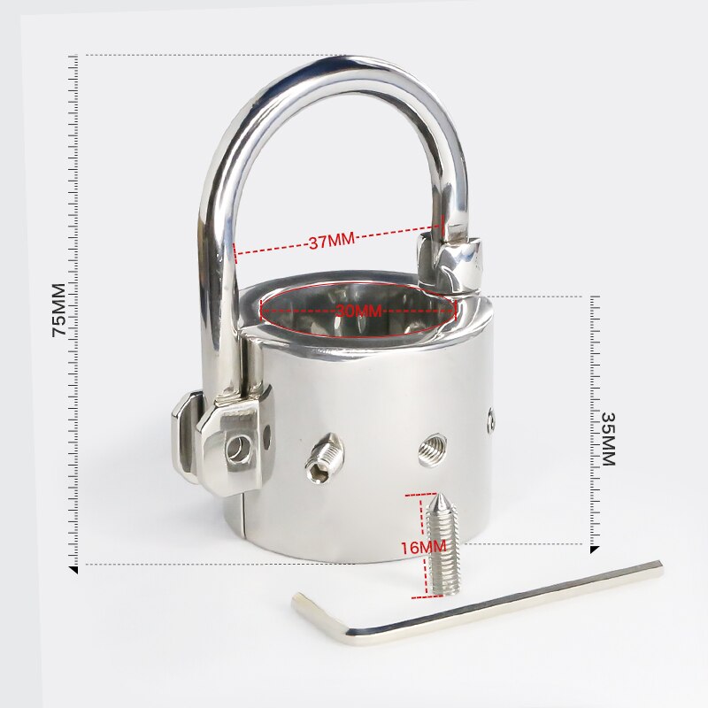 LOCKING SPIKED BALL STRETCHER CBT FOR BALLS AND PENIS CHASTITY DEVICE Sex Toys -lovershop01