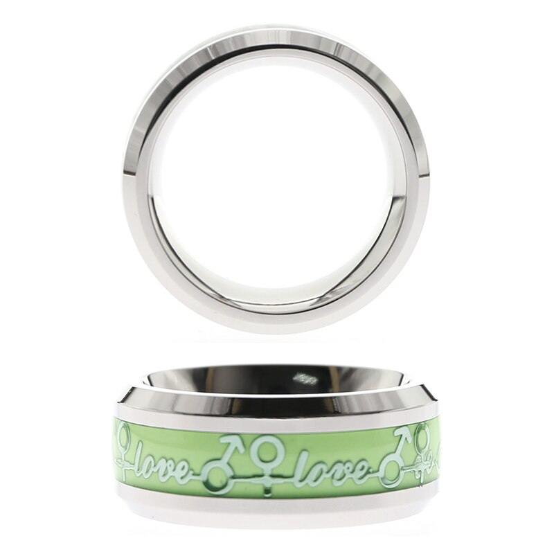 Stainless Steel Luminous Cock Ring Chastity Devices Sex Toys -lovershop01