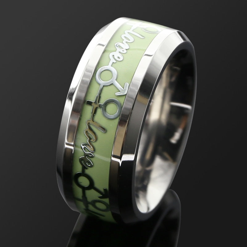 Stainless Steel Luminous Cock Ring Chastity Devices Sex Toys -lovershop01