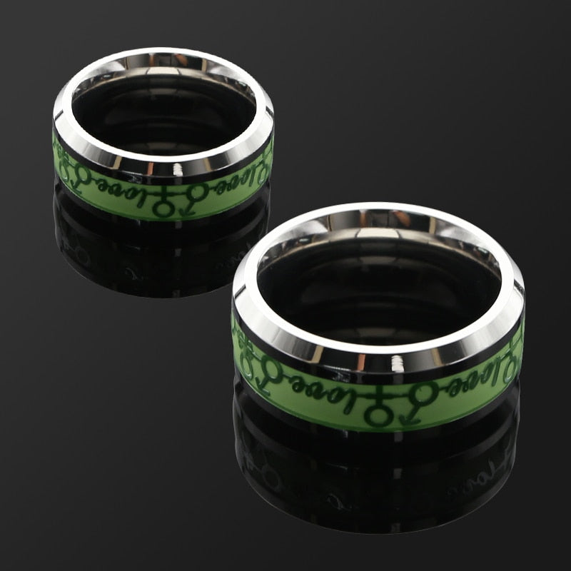 Stainless Steel Luminous Cock Ring Chastity Devices Sex Toys -lovershop01