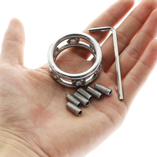 SPIKED GLANS RING DUAL BALL SEX TOYS Sex Toys -lovershop01