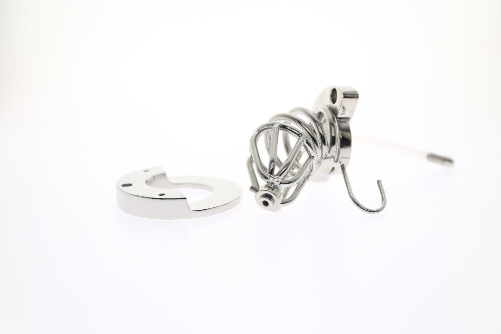 2-IN-1 BALL STRETCHER COCK CAGE WITH CATHETER Chastity Cage Sex Toys -lovershop01