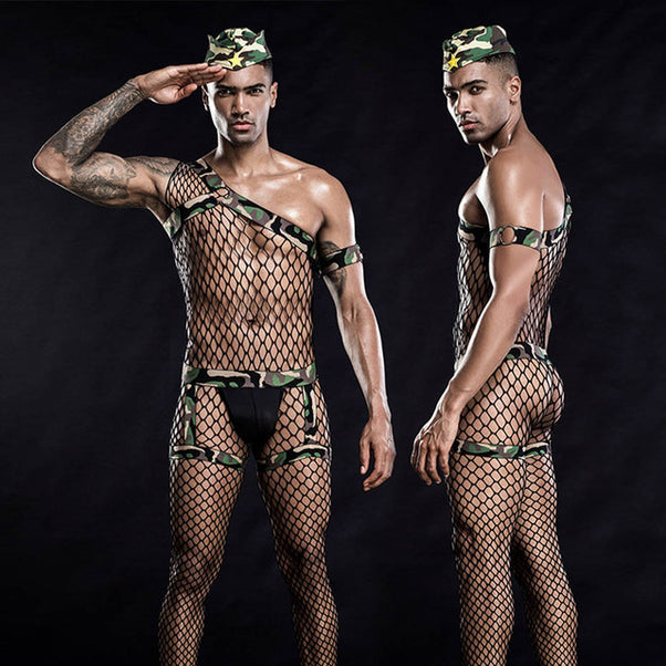 Men Sexy Uniform Cosplay Lingerie Set