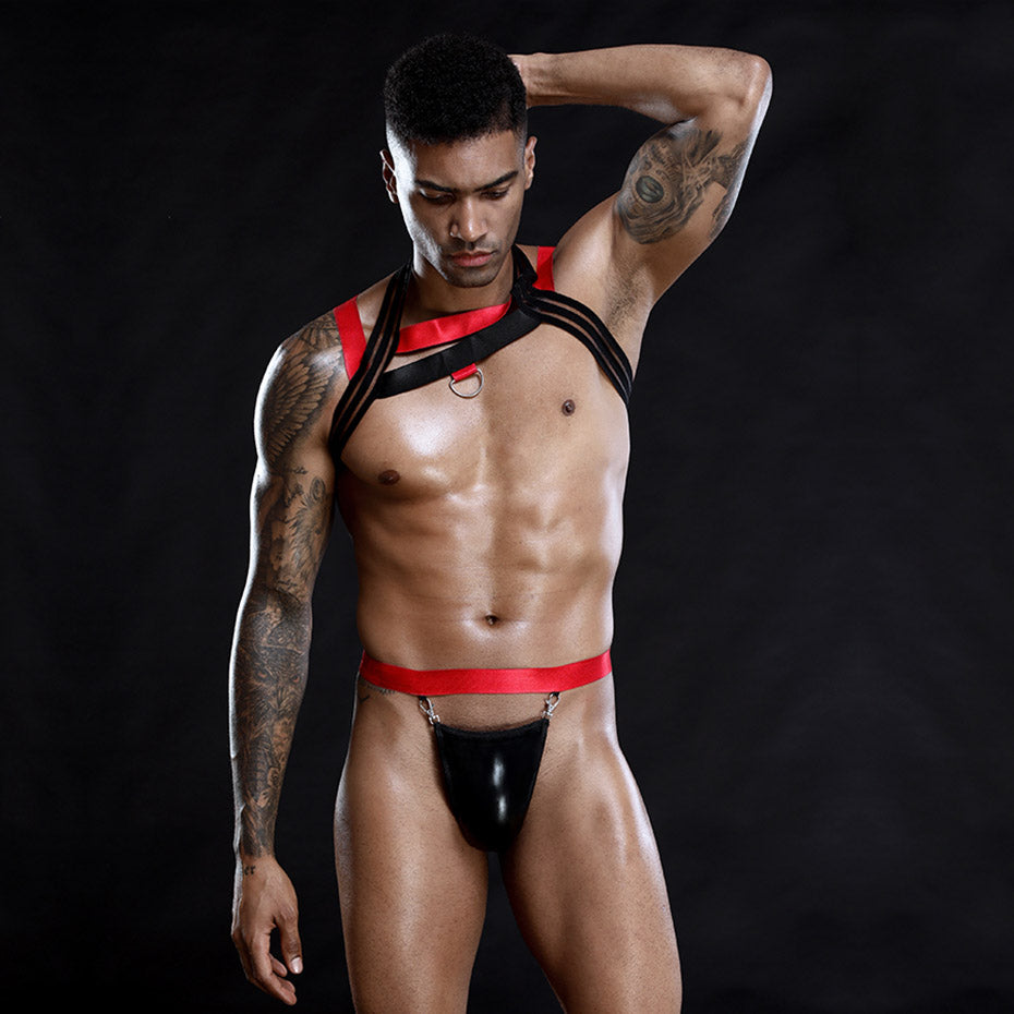 Men's Vest Pajamas Erotic Harness Role Play Costumes