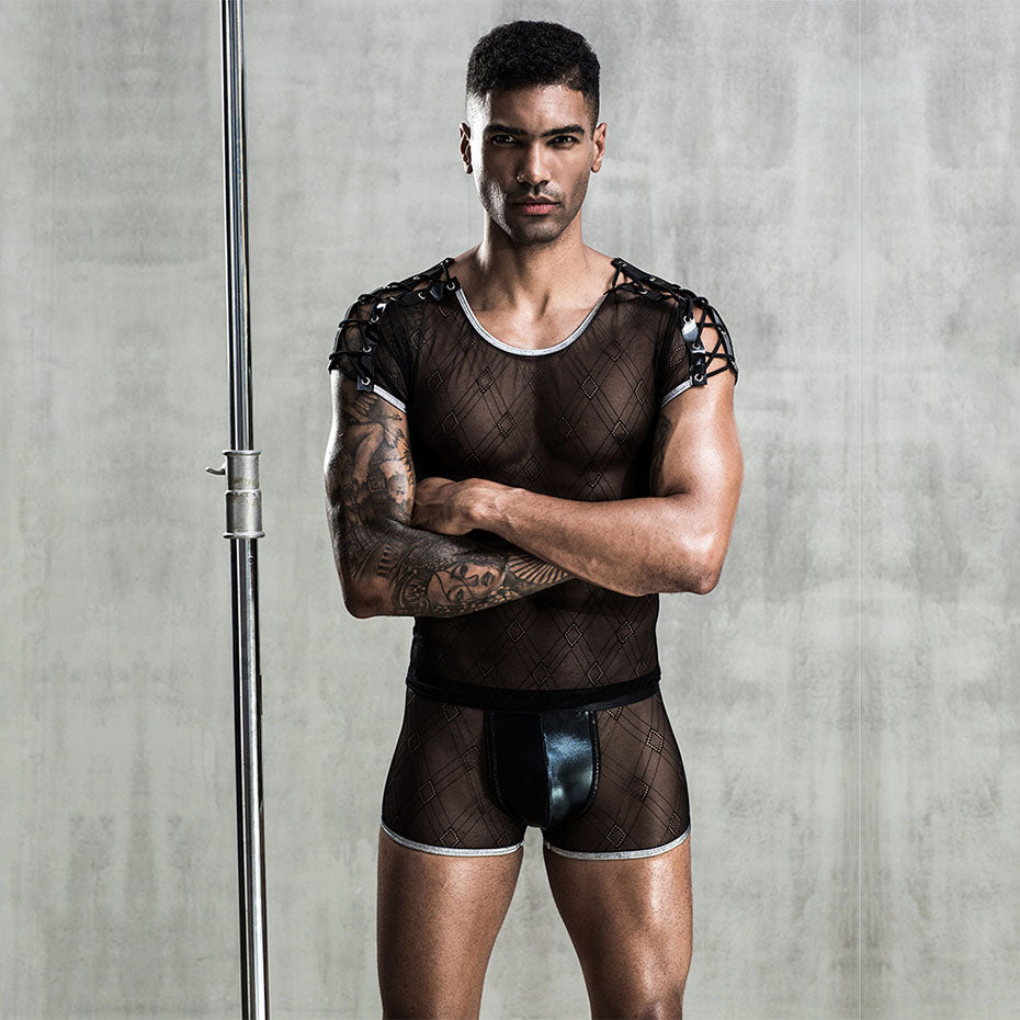 Men's Lace Lingerie Sexy Bodysuit