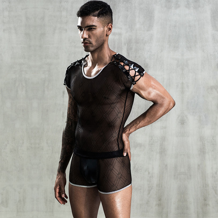 Men's Lace Lingerie Sexy Bodysuit