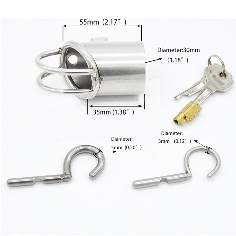 PA Puncture Stainless Steel Male Chastity Device With Stealth Lock Penis Lock