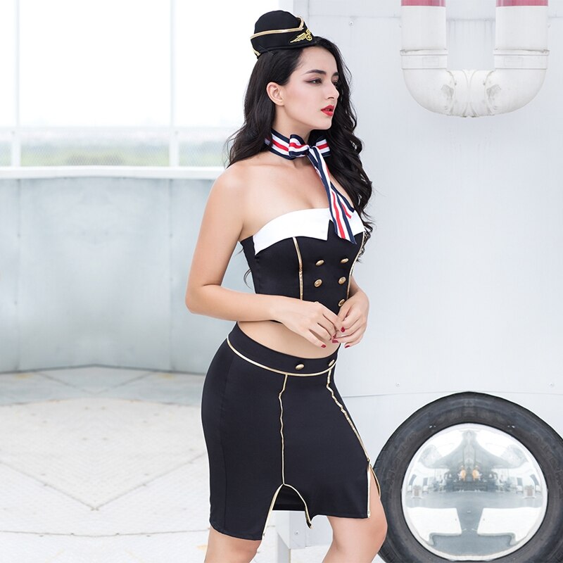Adult women erotic airline hostess dress sexy women stewardess cosplay temptation