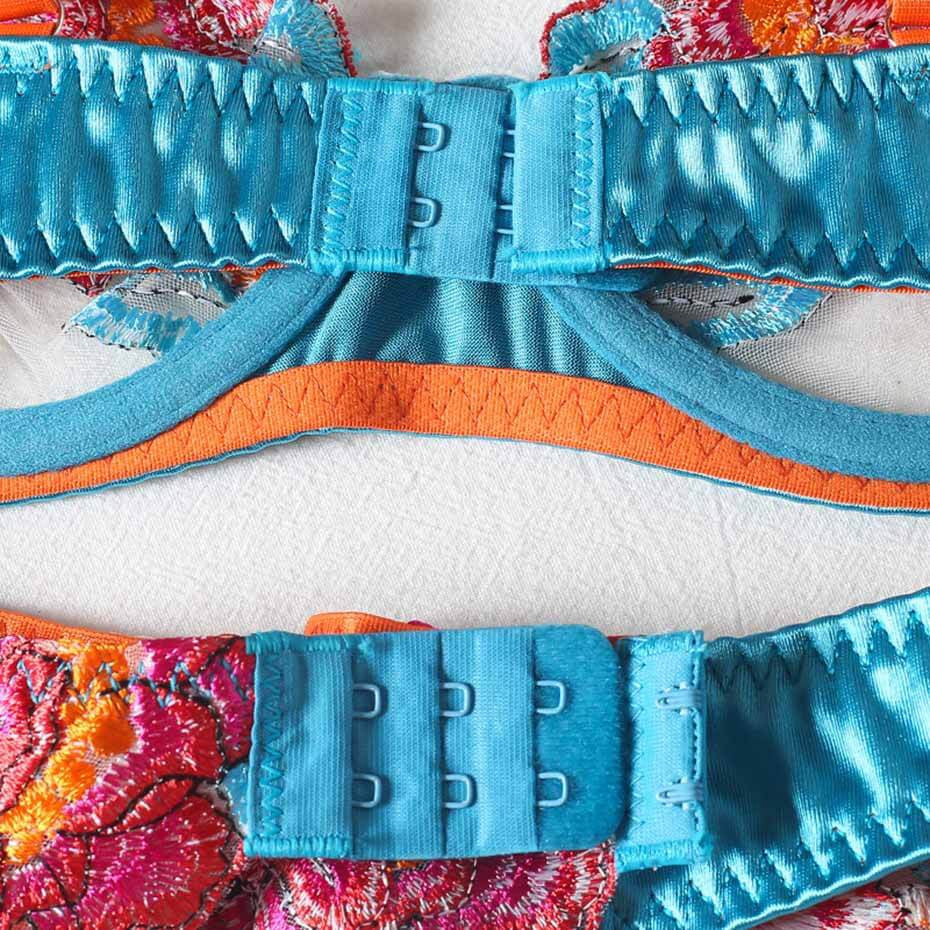 Erotic Lingerie Floral Embroidery Lace Bra Set