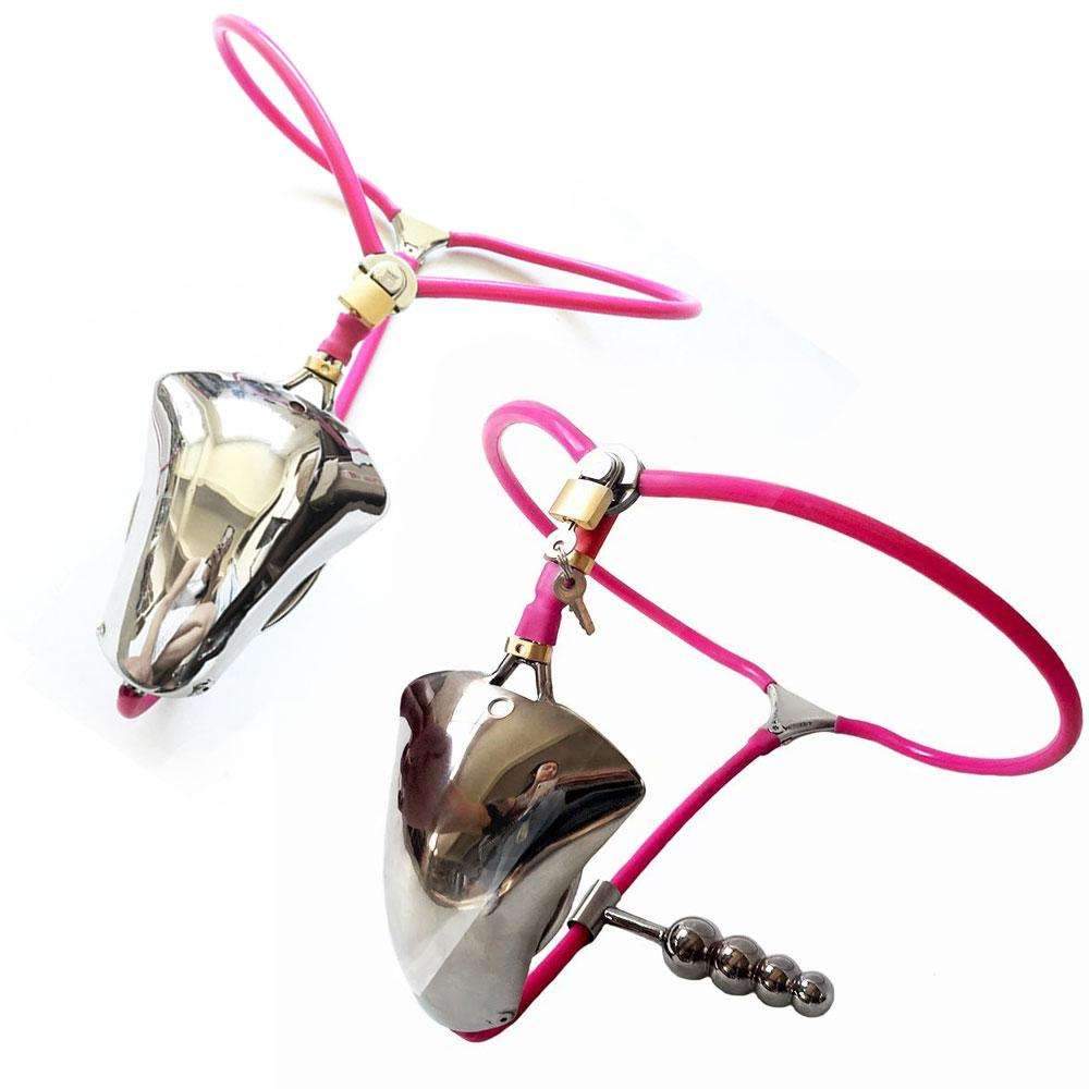 Sissy chastity belt in pink for feminization