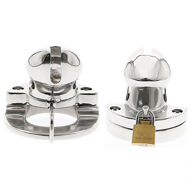 All-in-one steel chastity and CBT cage