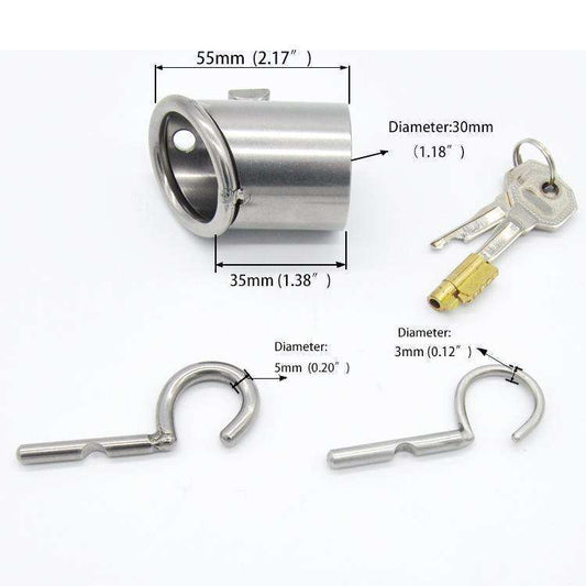PA piercing chastity device with steel frame