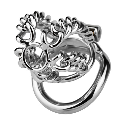 STEEL CHAIN CHASTITY CAGE - WITH BELT STRAP