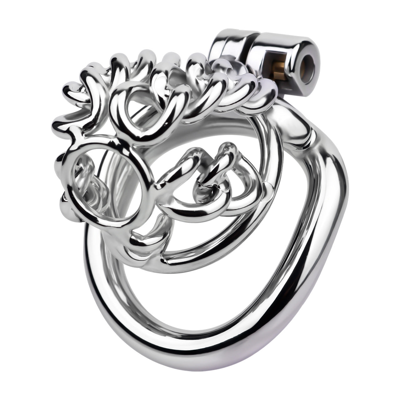 STEEL CHAIN CHASTITY CAGE - WITH BELT STRAP