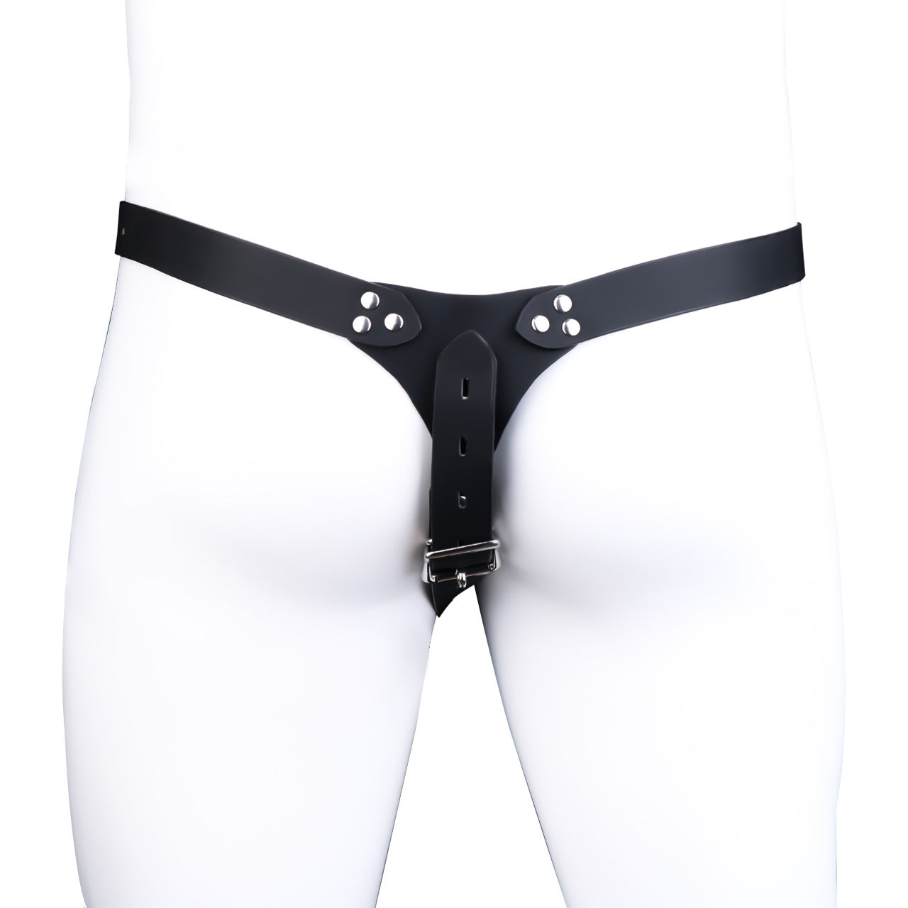 STEEL CHAIN CHASTITY CAGE - WITH BELT STRAP