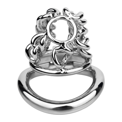 STEEL CHAIN CHASTITY CAGE - WITH BELT STRAP