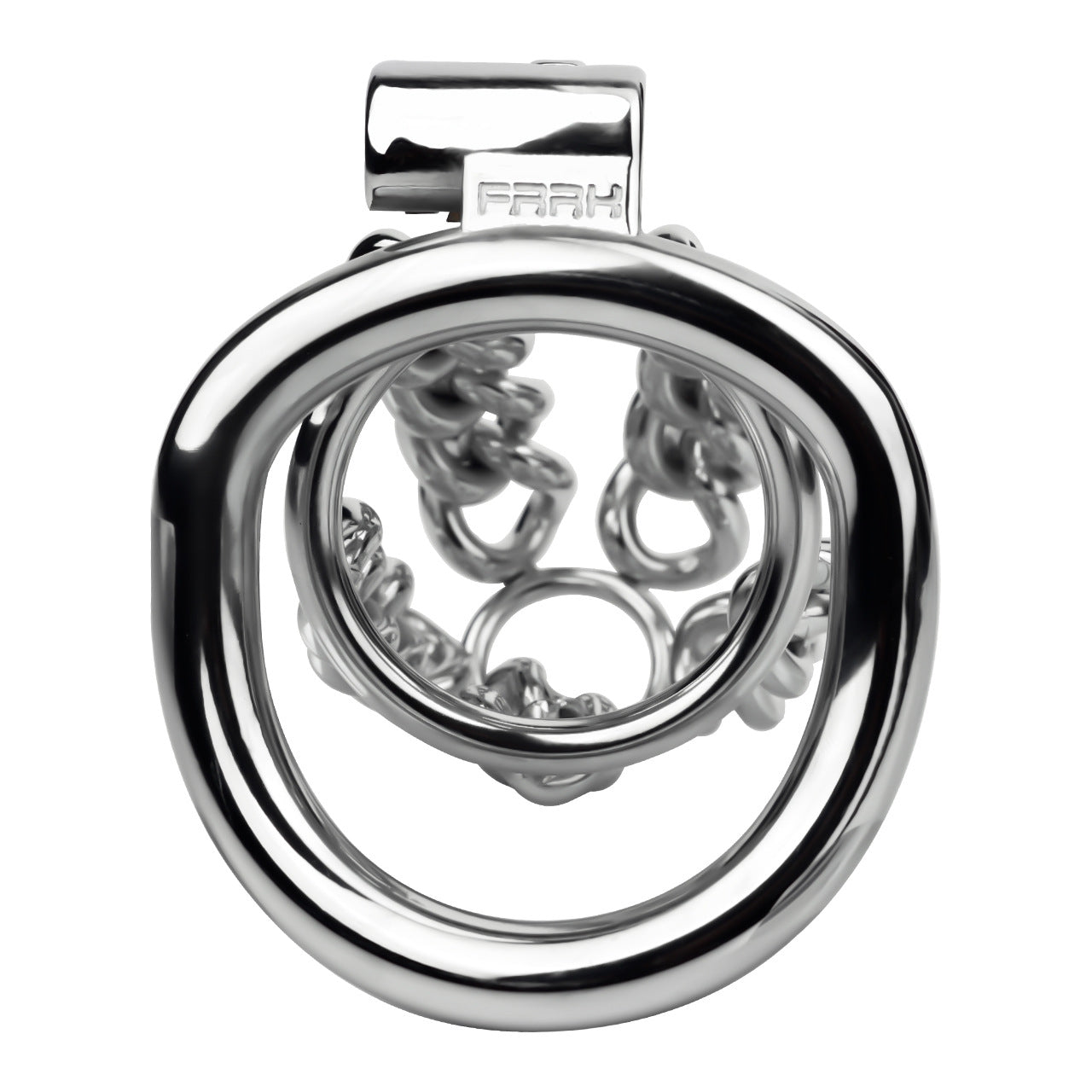 STEEL CHAIN CHASTITY CAGE - WITH BELT STRAP