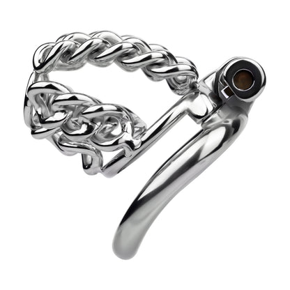 STEEL CHAIN CHASTITY CAGE - WITH BELT STRAP