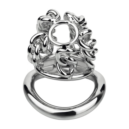 STEEL CHAIN CHASTITY CAGE - WITH BELT STRAP