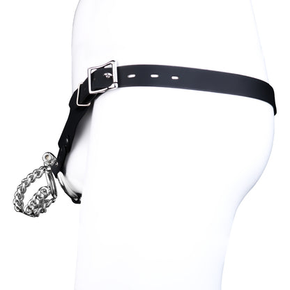 STEEL CHAIN CHASTITY CAGE - WITH BELT STRAP
