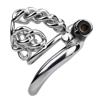 STEEL CHAIN CHASTITY CAGE - WITH BELT STRAP