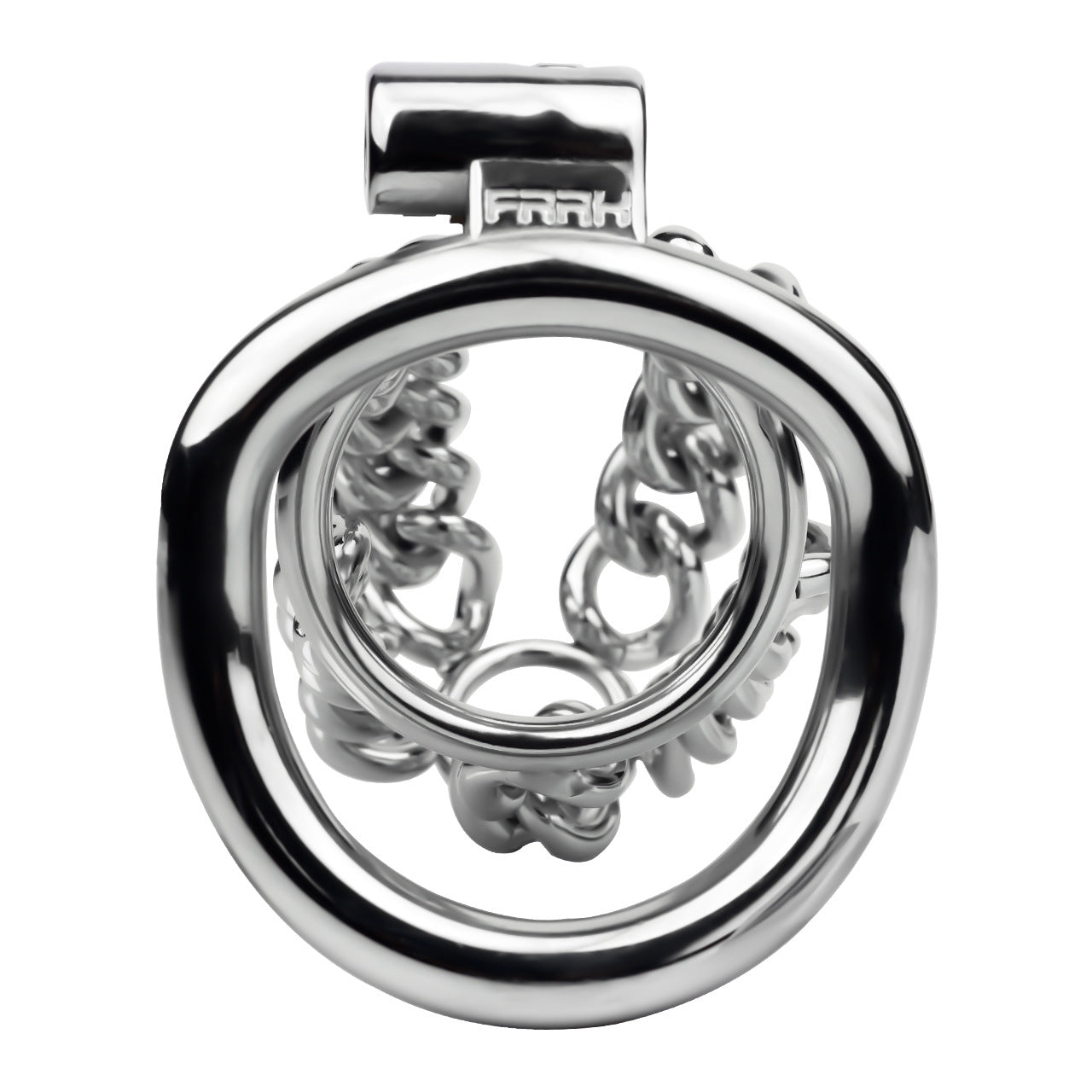 STEEL CHAIN CHASTITY CAGE - WITH BELT STRAP