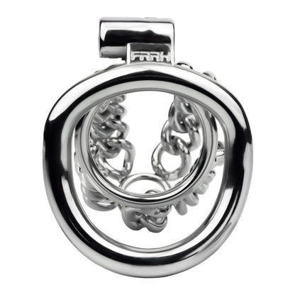 STEEL CHAIN CHASTITY CAGE - WITH BELT STRAP
