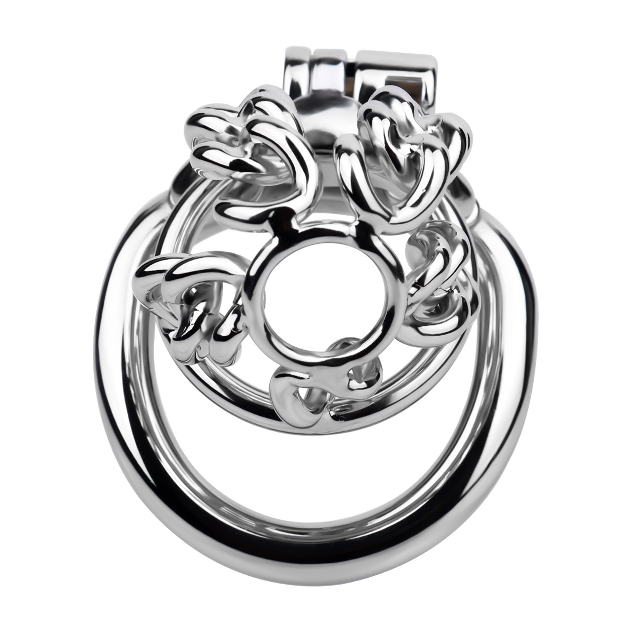 STEEL CHAIN CHASTITY CAGE - WITH BELT STRAP