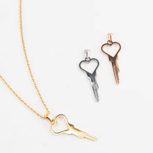 Load image into Gallery viewer, Who holds your chastity key? Show it with this heart necklace!
