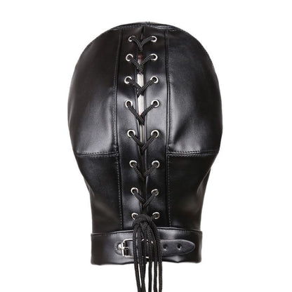 Sensory control PU leather bondage hood