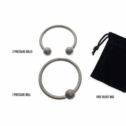 Set of 2 glans rings in velvet bag
