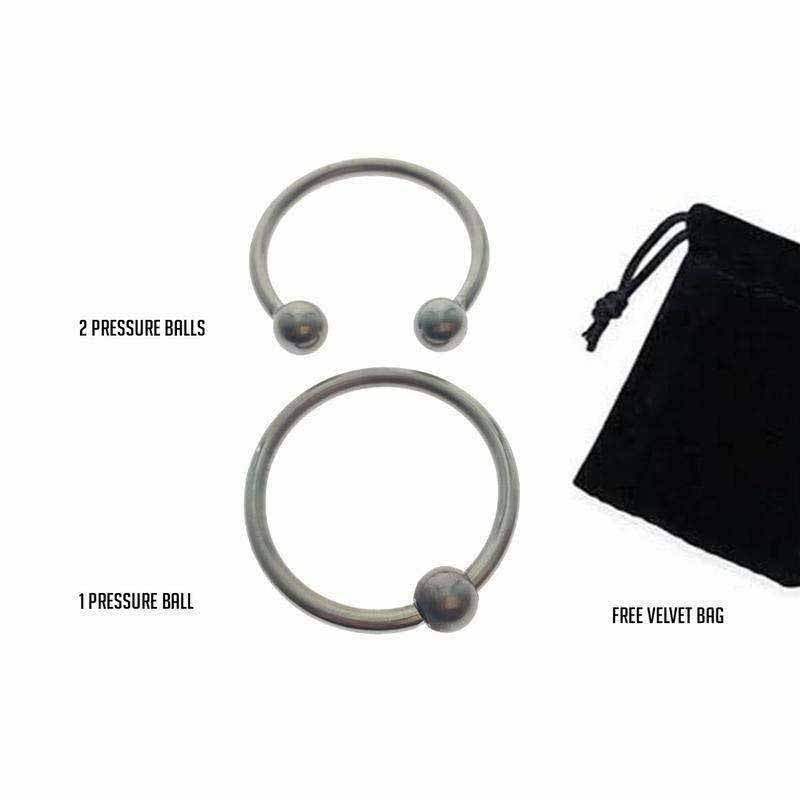 Set of 2 glans rings in velvet bag