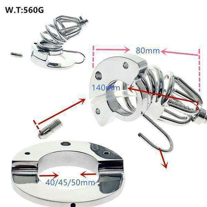 2-in-1 chastity cock cage for CBT and control