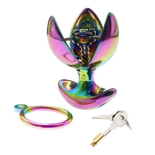 Rainbow Locking Butt Plug Sex Toys -lovershop01