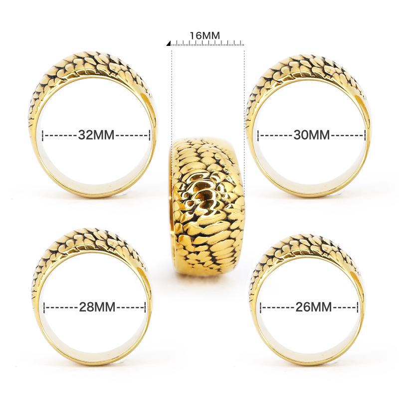 24K Gold - Dragon Scales Glans ring