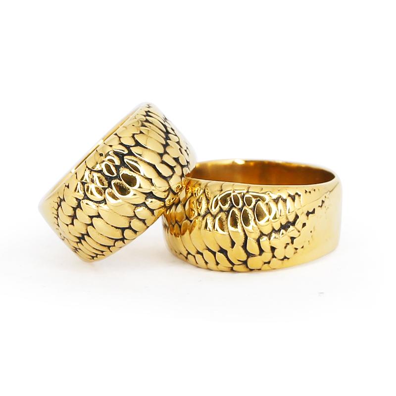 24K gold dragon glans ring