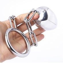 Load image into Gallery viewer, Steel Anal Plug + Chained Cock Ring
